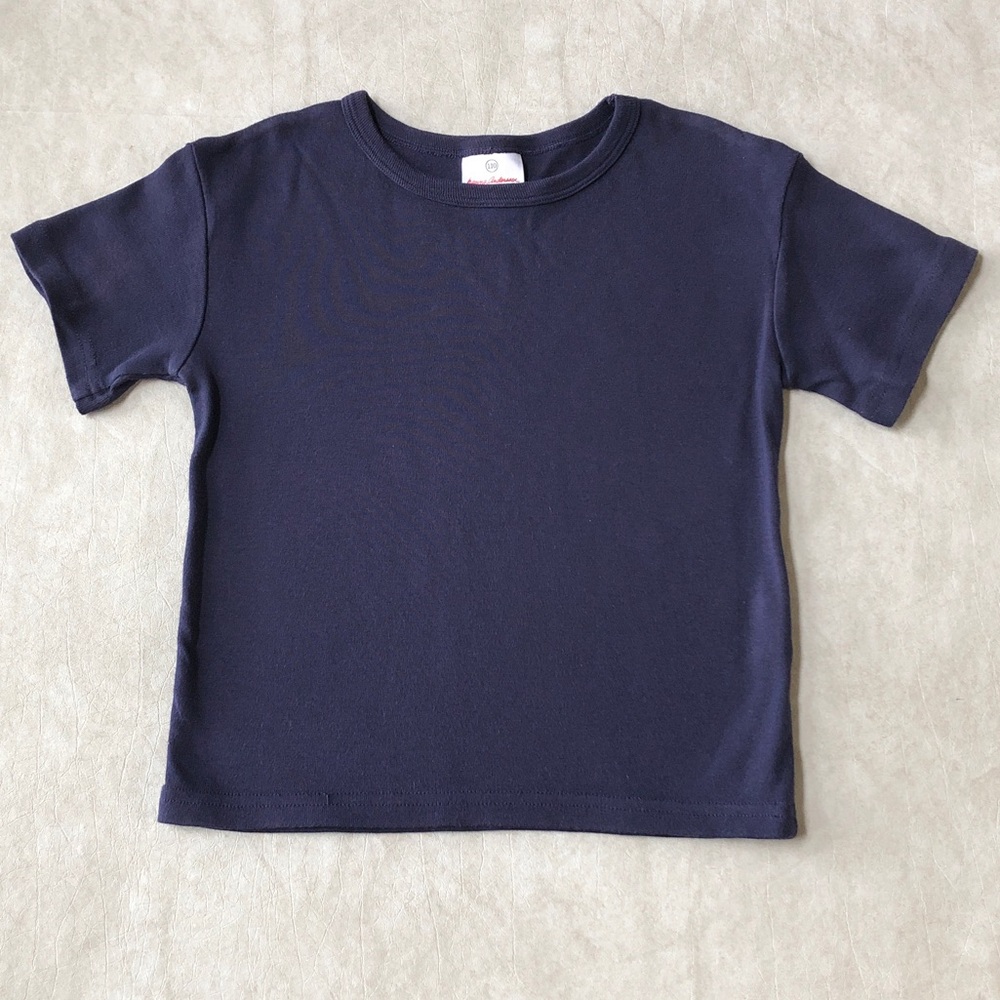 Hanna Andersson Unisex 100% Prima Cotton Crew Neck T-Shirt Blue Size 110 (4-6Yrs
